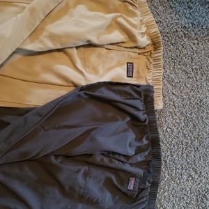 Tan and gray cherokee scrub pants